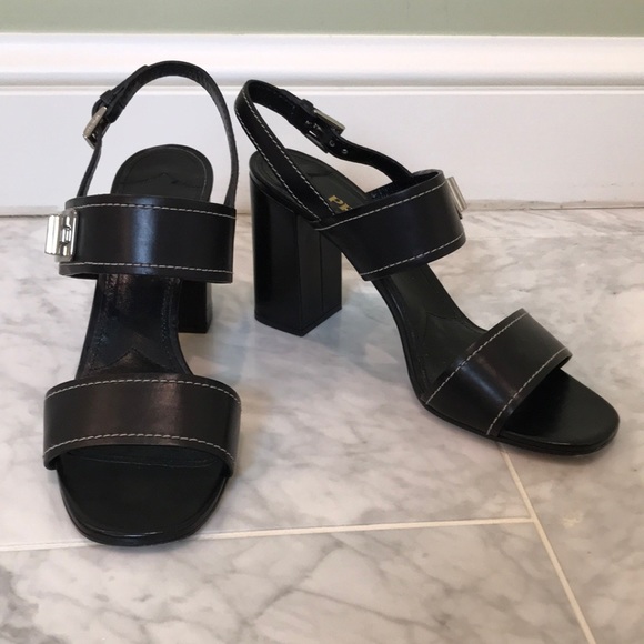 Prada Calzature Donna block heel, sling back sandals with dust bags - Picture 4 of 15